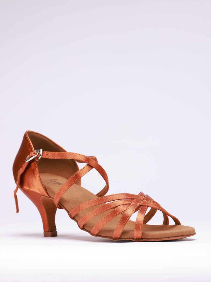 Dance Shoes Latine Emma for Women - Talons Moyens couleur Tan