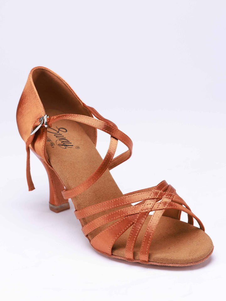 Zapatos de Danza Latine Emma para Mujer - couleur Tan - vue de face