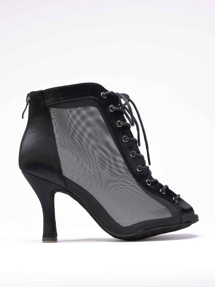 Zapatos de baile latino para mujer, modèle Luciana, panneaux latéraux en mesh transpirable, laçage à l&