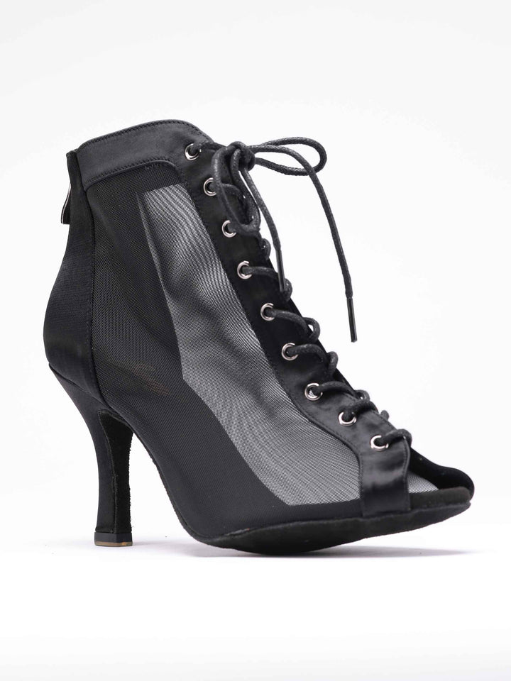 Zapatos de baile latino para mujer, modèle Luciana, panneaux latéraux en mesh transpirable, laçage à l&