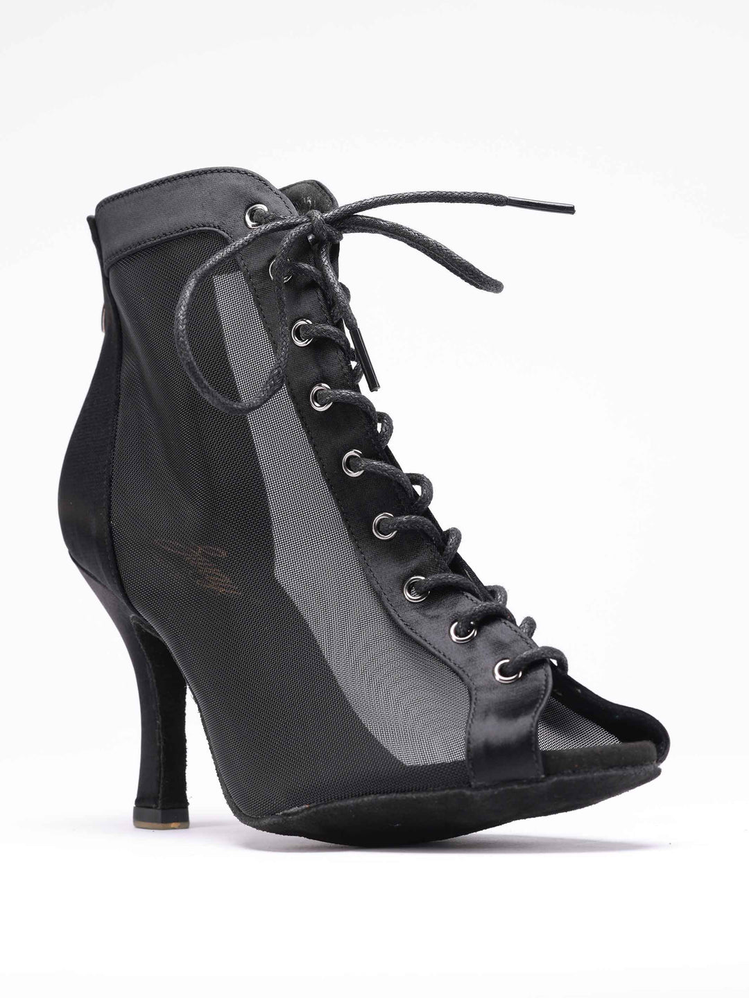 Zapatos de baile latino para mujer, modèle Luciana, panneaux latéraux en mesh transpirable, laçage à l&