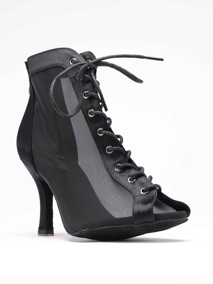 Zapatos de baile latino para mujer, modèle Luciana, panneaux latéraux en mesh transpirable, laçage à l&