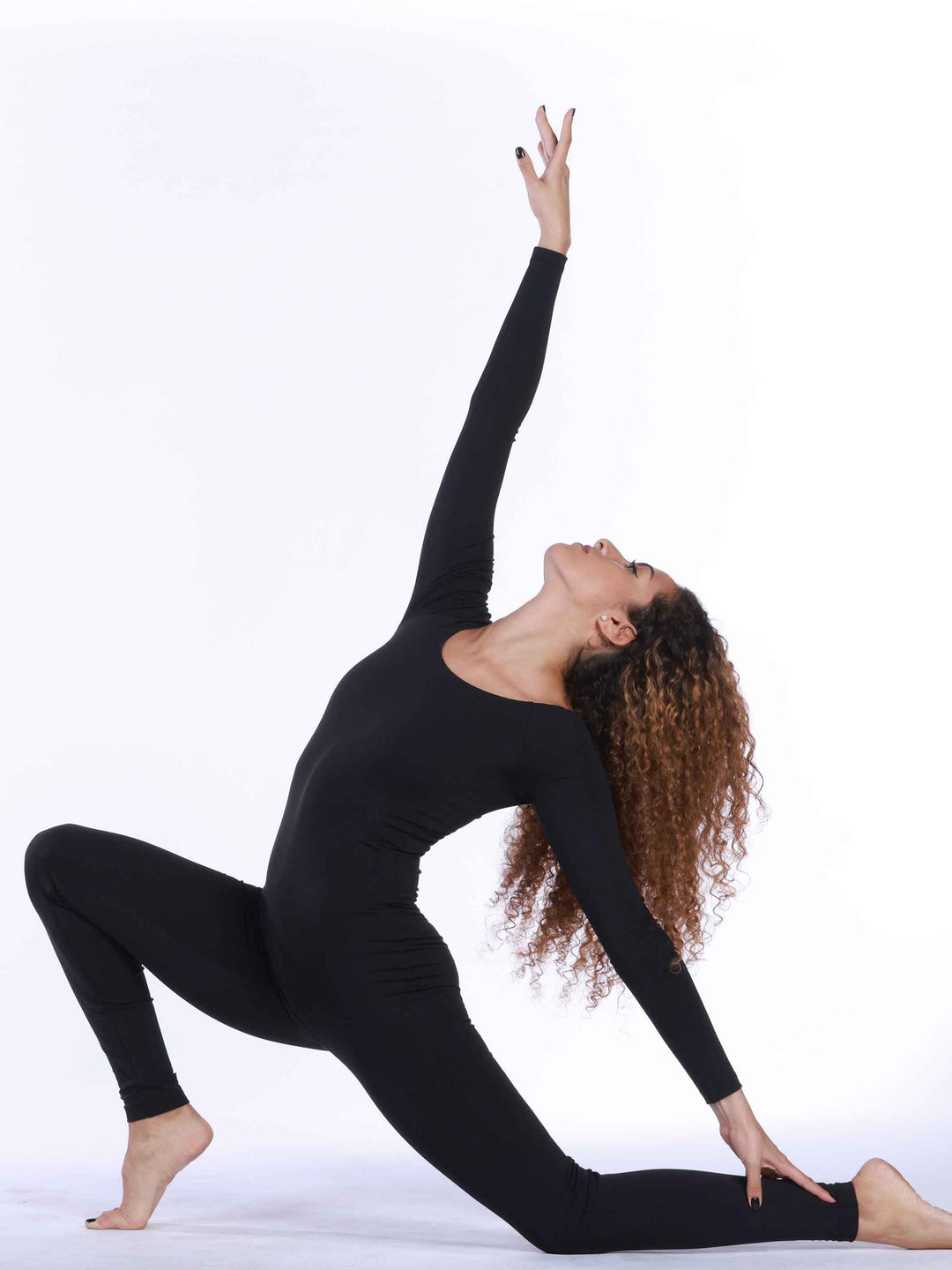 Maillots negro à manches raglan para ballet y danza contemporánea - détail