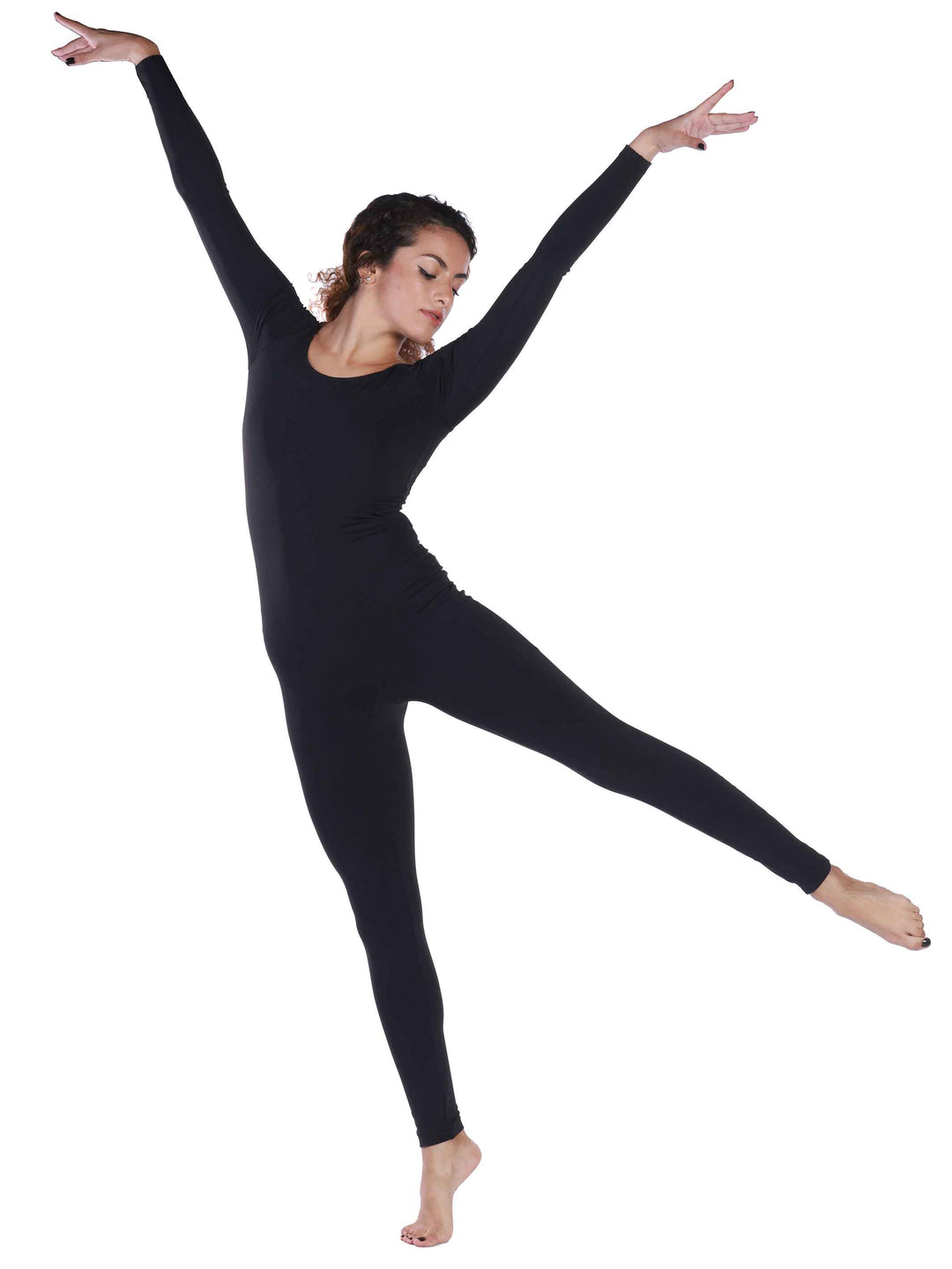 Unitard de danse negroe à mangas largas raglan para mujer - vue de face