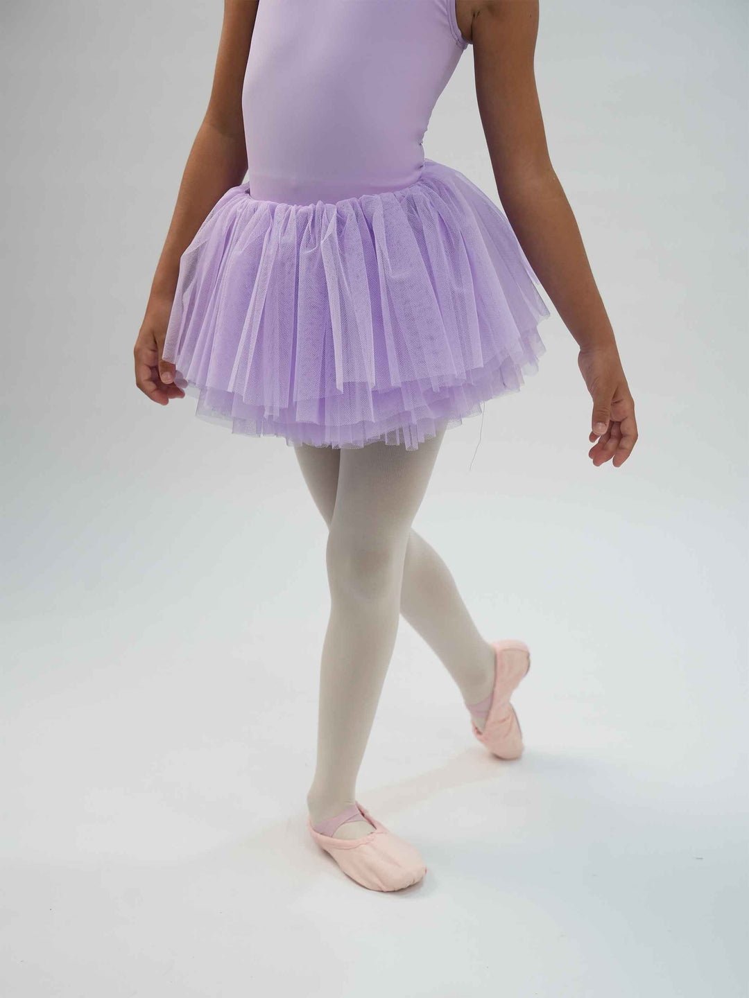 Fluffy ballet tutu skirt para niña, ceinture élastique de 3 cm pour un ajustement sécurisé et cómodo, couches de tul doux pour un look volumineux et elegante, couleur lilac