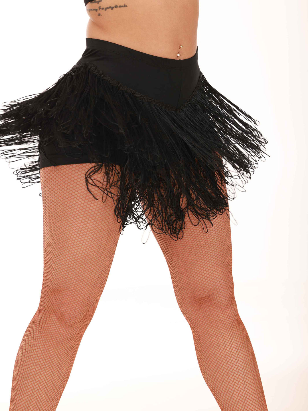 Falda-Short Mujer de Baile Latino – Modèle Valentina – Color Negro - vue en movimiento