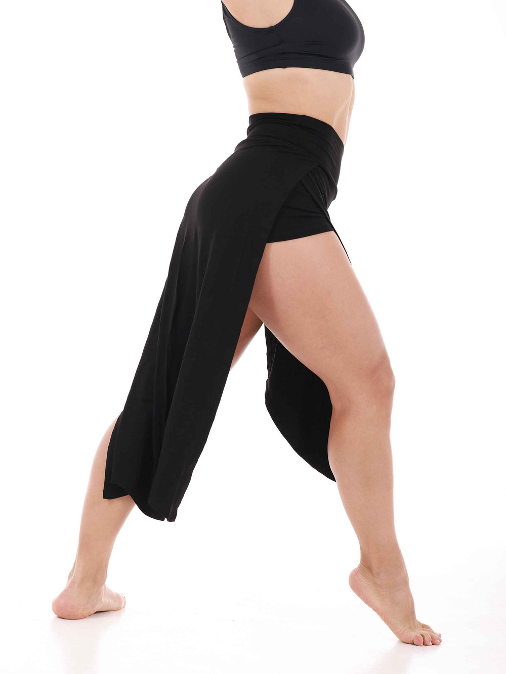 Falda-Short 3/4 de Tango para Mujer – Color Negro - vue de côté - vue de côté