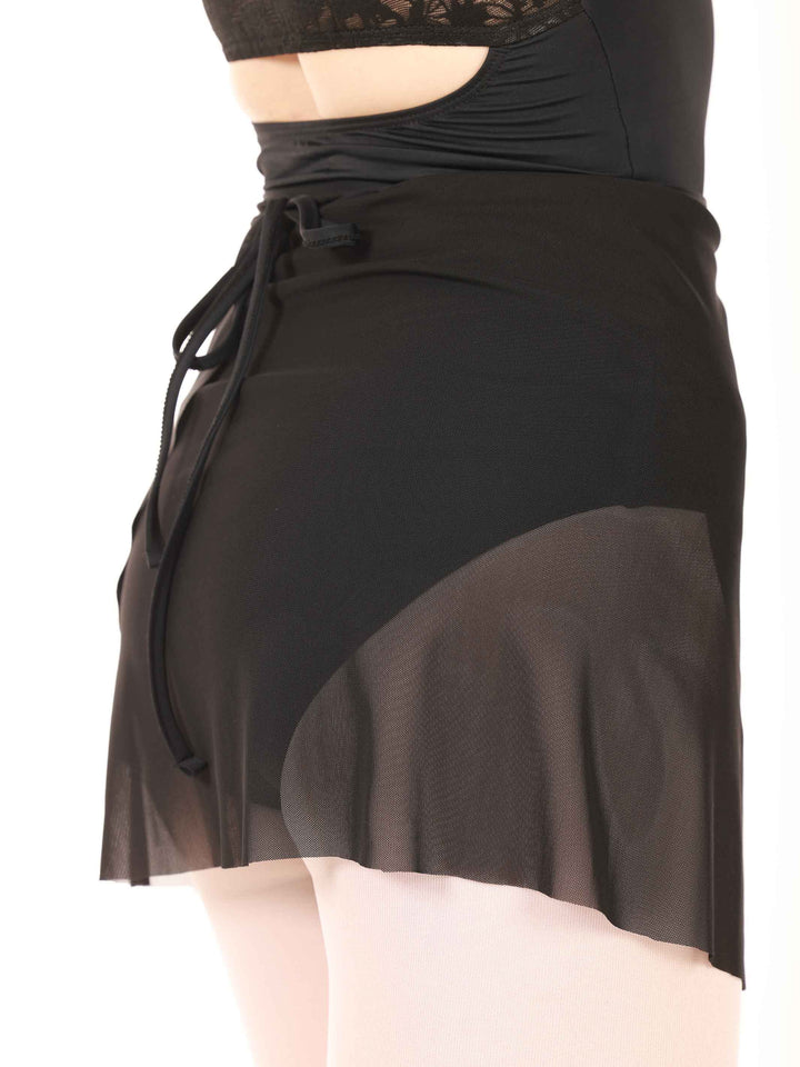 Falda ballet courte en tul à nouer para mujer, couleur negroe - vue arrière