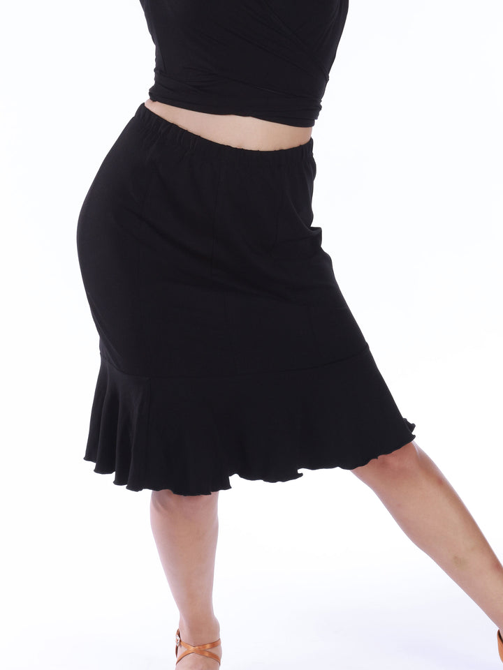 Falda flouncy gore negroe para salsa - détail des volants ondulés