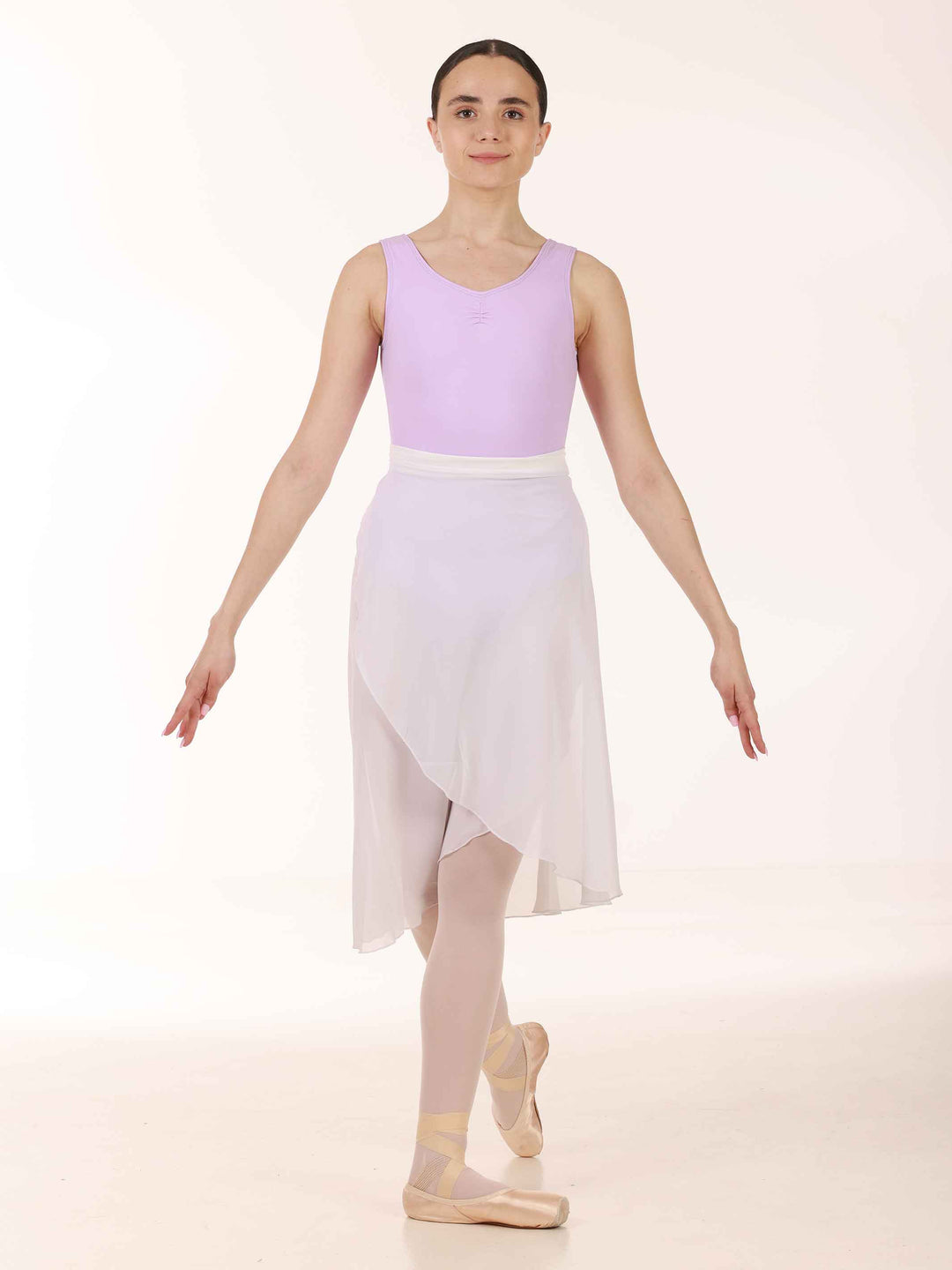 Falda longue portefeuille en mousseline para la danse, mujer, couleur blanco