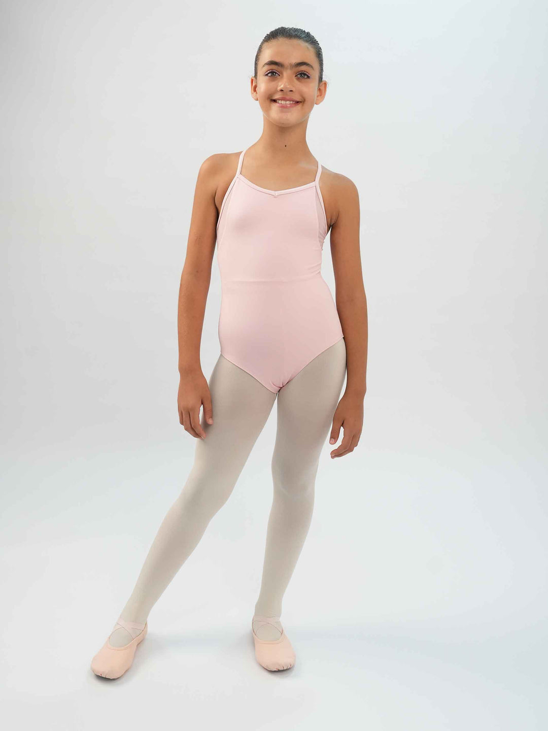Maillots niña en camisole avec détails en mesh sur les côtés et bretelles X à l&