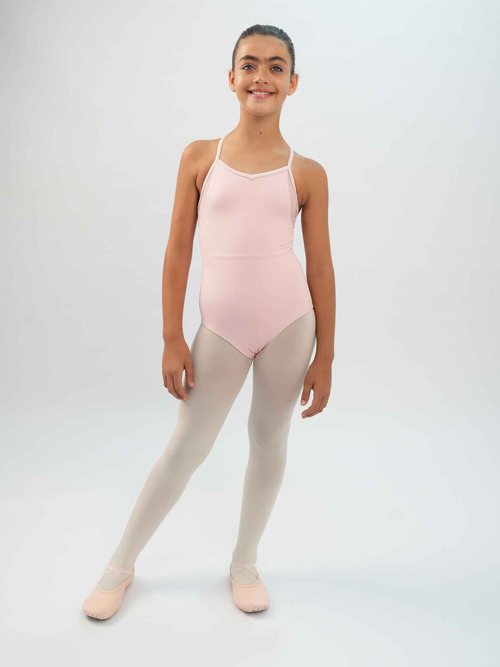 Maillots niña en camisole avec détails en mesh sur les côtés et bretelles X à l&