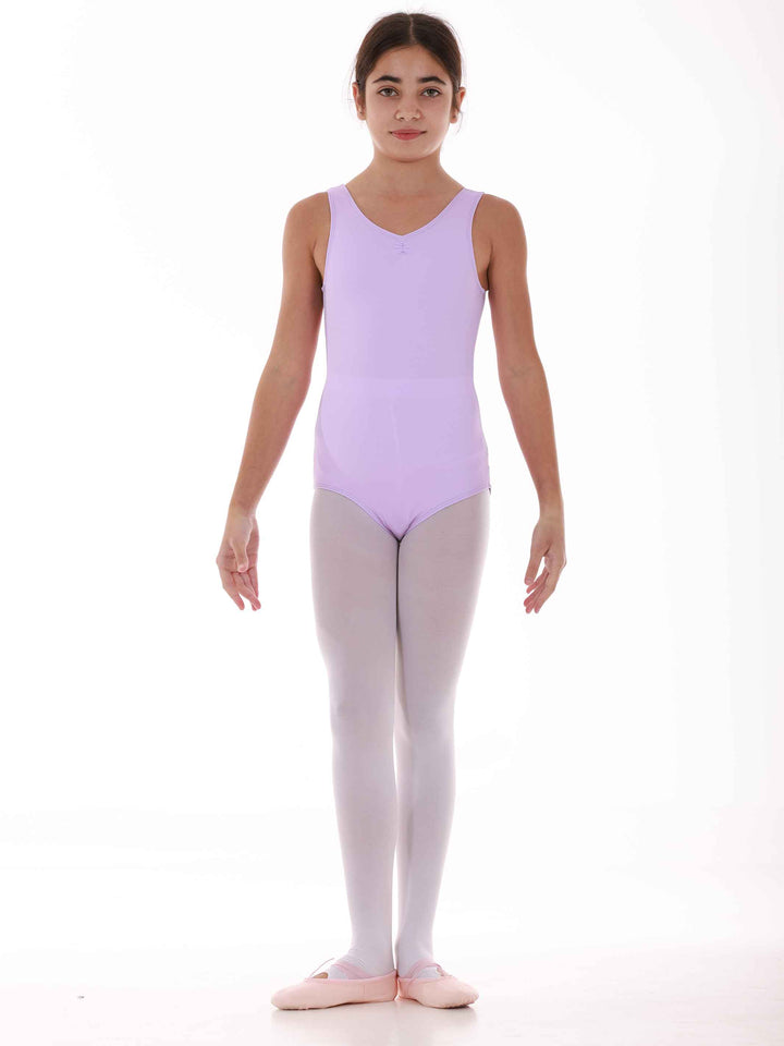 Maillots de ballet à manches tank para enfant, con un design pincé à l&