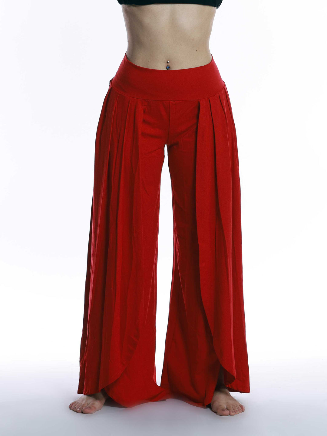 Tenue de danse rojo para mujer – pantalón à fentes y ceinture large para comodidad y style.
