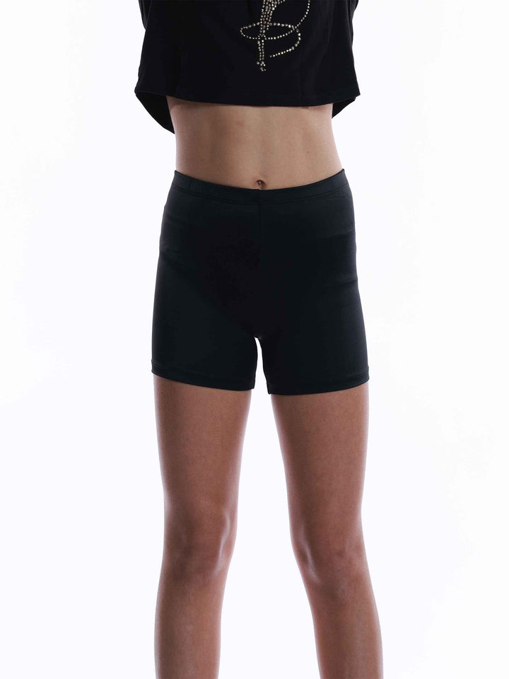 Short basique de danse et gymnastique para niña, negro, avec forme culotte pour un ajustement cómodo. Talla élastique de 2 cm pour un maintien parfait et coupe courte pour une libertad de movimiento optimale. Parfait pour les clase de danse, la gymnastique et autres activités sportives