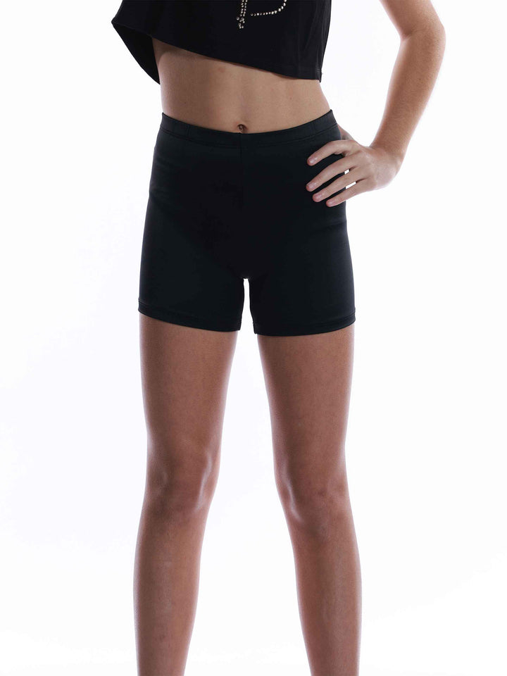 Short basique de danse et gymnastique para niña, negro, avec forme culotte pour un ajustement cómodo. Talla élastique de 2 cm pour un maintien parfait et coupe courte pour une libertad de movimiento optimale. Parfait pour les clase de danse, la gymnastique et autres activités sportives