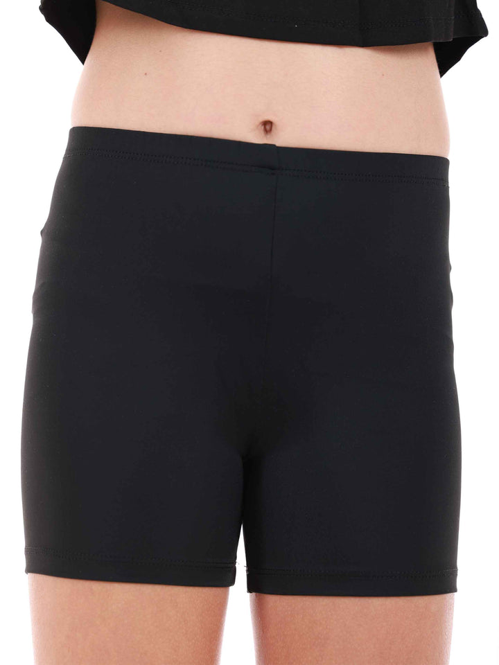 Short basique de danse et gymnastique para niña, negro, avec forme culotte pour un ajustement cómodo. Talla élastique de 2 cm pour un maintien parfait et coupe courte pour une libertad de movimiento optimale. Parfait pour les clase de danse, la gymnastique et autres activités sportives