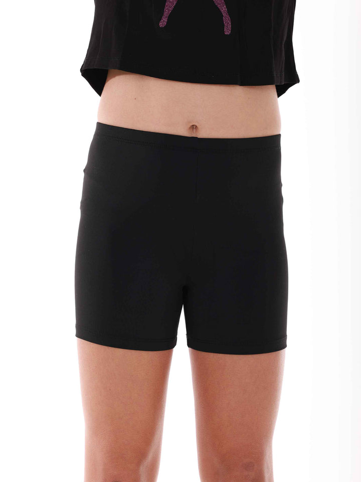Short basique de danse et gymnastique para niña, negro, avec forme culotte pour un ajustement cómodo. Talla élastique de 2 cm pour un maintien parfait et coupe courte pour une libertad de movimiento optimale. Parfait pour les clase de danse, la gymnastique et autres activités sportives
