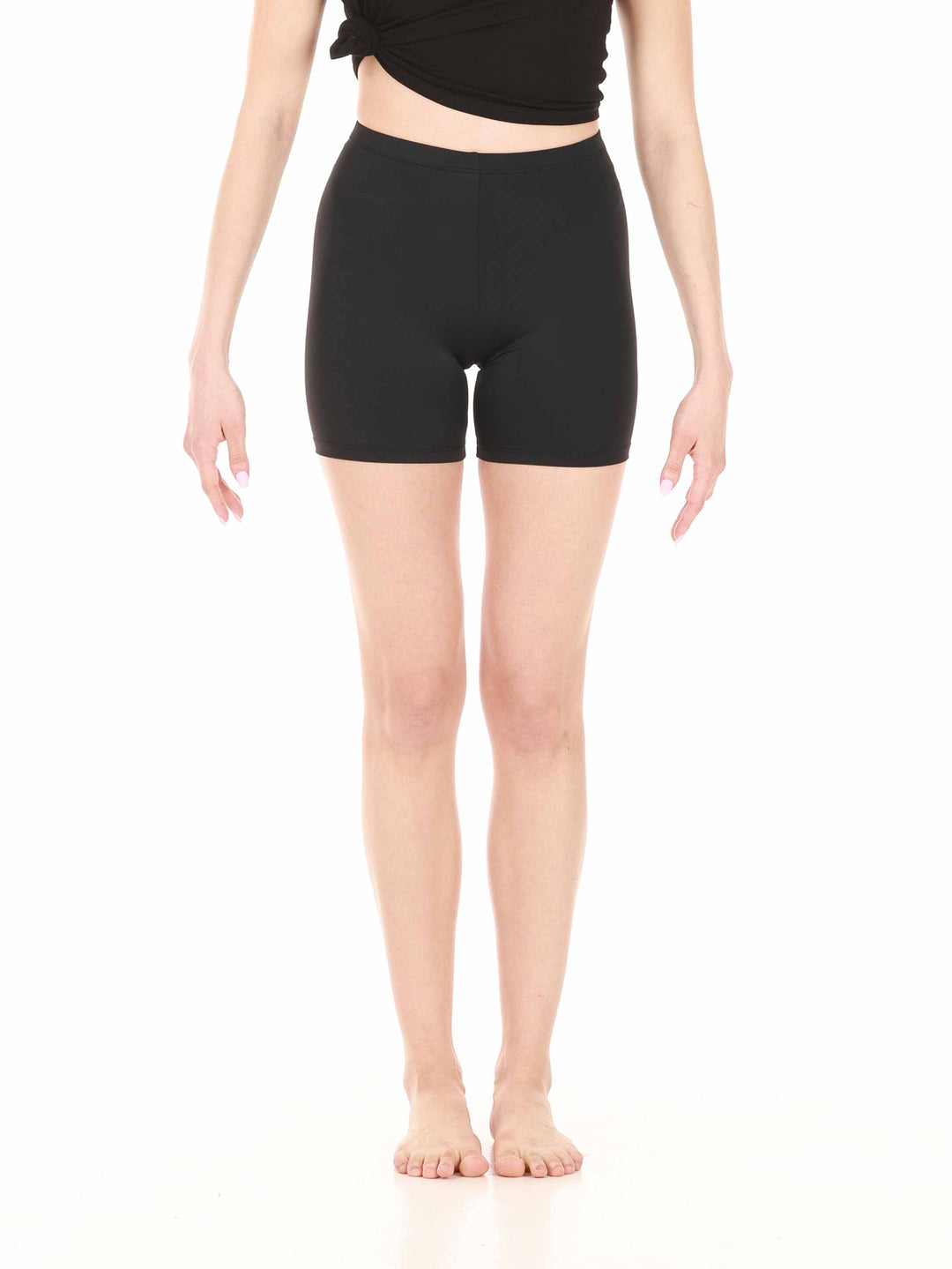 Short basique de danse et de yoga para mujer - coupe ajustadoe, taille Moyenne, tissu elástico et transpirable - couleur negro