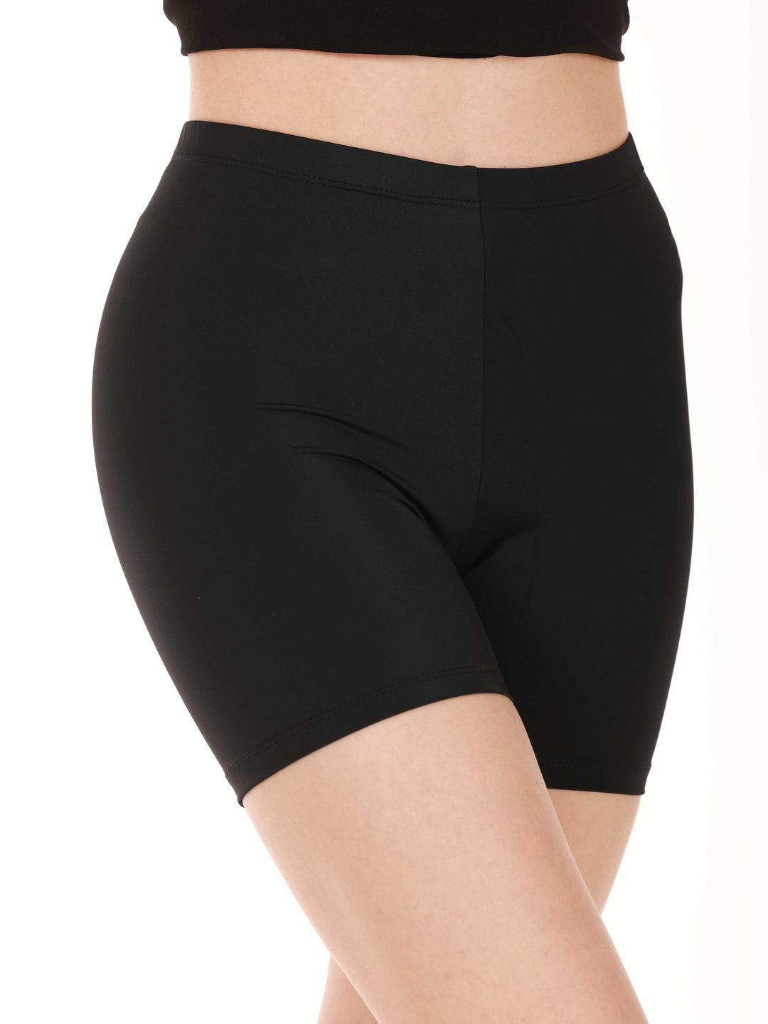 Short basique de danse et de yoga para mujer - coupe ajustadoe, taille Moyenne, tissu elástico et transpirable - couleur negro